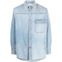 valentino garavani chemise en jean à boutonnière - bleu