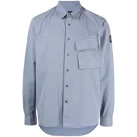 belstaff chemise boutonnée à patch logo - bleu