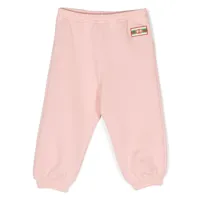 gucci kids pantalon de jogging en coton à patch logo - rose