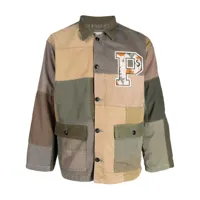 president's veste militaire en coton à patch logo - marron