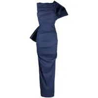 rachel gilbert robe longue zora à détail de nœud - bleu
