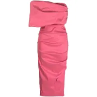 rachel gilbert robe asymétrique kat à fronces - rose