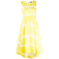 kiton robe sans manches à imprimé abstrait - jaune