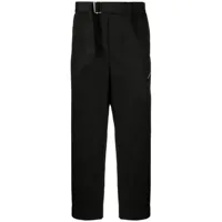 oamc pantalon en coton à coupe droite - noir