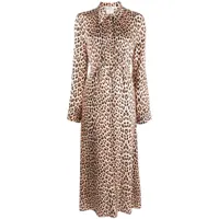 forte forte robe mi-longue à motif léopard - tons neutres