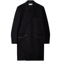off-white manteau en laine vierge à détails de zips - noir