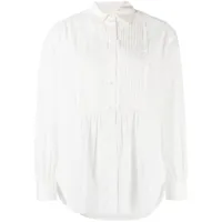 nili lotan chemise à détails plissés - blanc