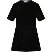 simkhai robe-polo courte tyra à effet plissé - noir