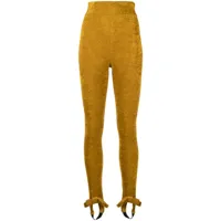 viktor & rolf legging en velours à détails de nœuds - jaune