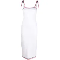 fendi robe mi-longue à motif monogrammé - blanc