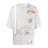 maison mihara yasuhiro t-shirt suspender à imprimé graphique - gris