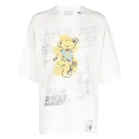 maison mihara yasuhiro t-shirt en coton à effet usé - blanc