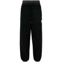 maison mihara yasuhiro pantalon de jogging en coton à design superposé - noir