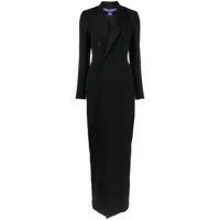 ralph lauren collection robe longue en laine à boutonnière croisée - noir