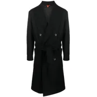 barena manteau ceinturé à boutonnière croisée - noir