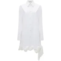jw anderson robe-chemise à ourlet enroulé - blanc