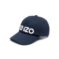 kenzo casquette à logo imprimé en coton - bleu