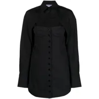 the attico robe-chemise à design de corset - noir