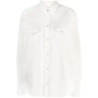 bally chemise en coton à coutures contrastantes - blanc