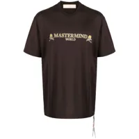 mastermind world t-shirt brilliant à logo imprimé - marron