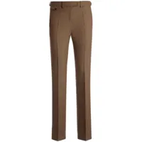 bally pantalon de tailleur à plis marqués - marron