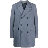 corneliani manteau croisé à revers crantés - bleu