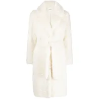 p.a.r.o.s.h. manteau à taille nouée - blanc