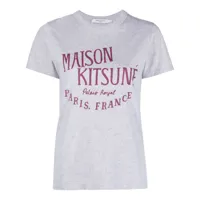 maison kitsuné t-shirt à logo imprimé - gris