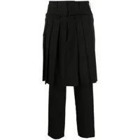 undercover pantalon de tailleur à jupe plissée - noir