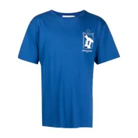 maison kitsuné t-shirt en coton à logo imprimé - bleu