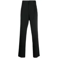 lanvin pantalon droit plissé en laine - noir