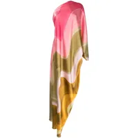 silvia tcherassi robe asymétrique à imprimé abstrait - rose