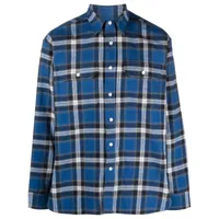 givenchy chemise lumberjack à carreaux - bleu