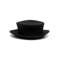 yohji yamamoto chapeau à détail de couronne - noir