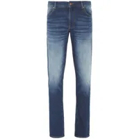 armani exchange jean en coton stretch à coupe droite - bleu