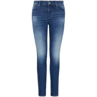 armani exchange jean skinny à patch logo - bleu