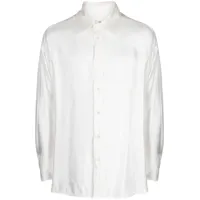 mm6 maison margiela chemise en satin à logo imprimé - blanc