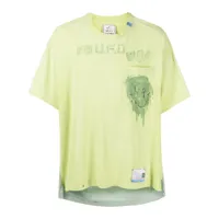 maison mihara yasuhiro t-shirt en coton à effet usé - vert