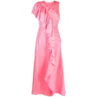 ulla johnson robe asymétrique lali à coupe longue - rose