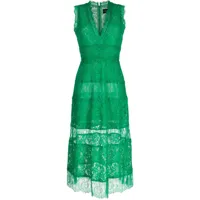 cynthia rowley robe longue boutonnée en dentelle - vert
