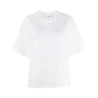 nude t-shirt en coton à sequins - blanc