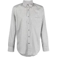 canali chemise en coton à carreaux - blanc