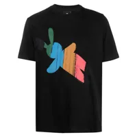 ps paul smith t-shirt en coton biologique à imprimé graphique - noir
