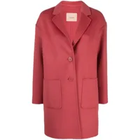 twinset manteau en laine mélangée à simple boutonnage - rose
