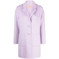 twinset manteau boutonné à fini brossé - violet