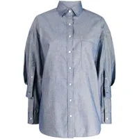 kolor chemise en coton à design superposé - bleu