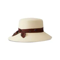 maison michel chapeau new kendall en laine à détail de foulard - tons neutres