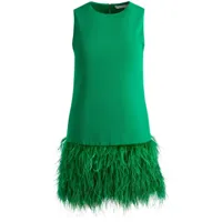 alice + olivia robe courte coley à détail de plumes - vert