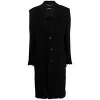 dsquared2 manteau en tweed à simple boutonnage - noir