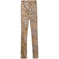 dsquared2 pantalon droit à imprimé léopard - tons neutres